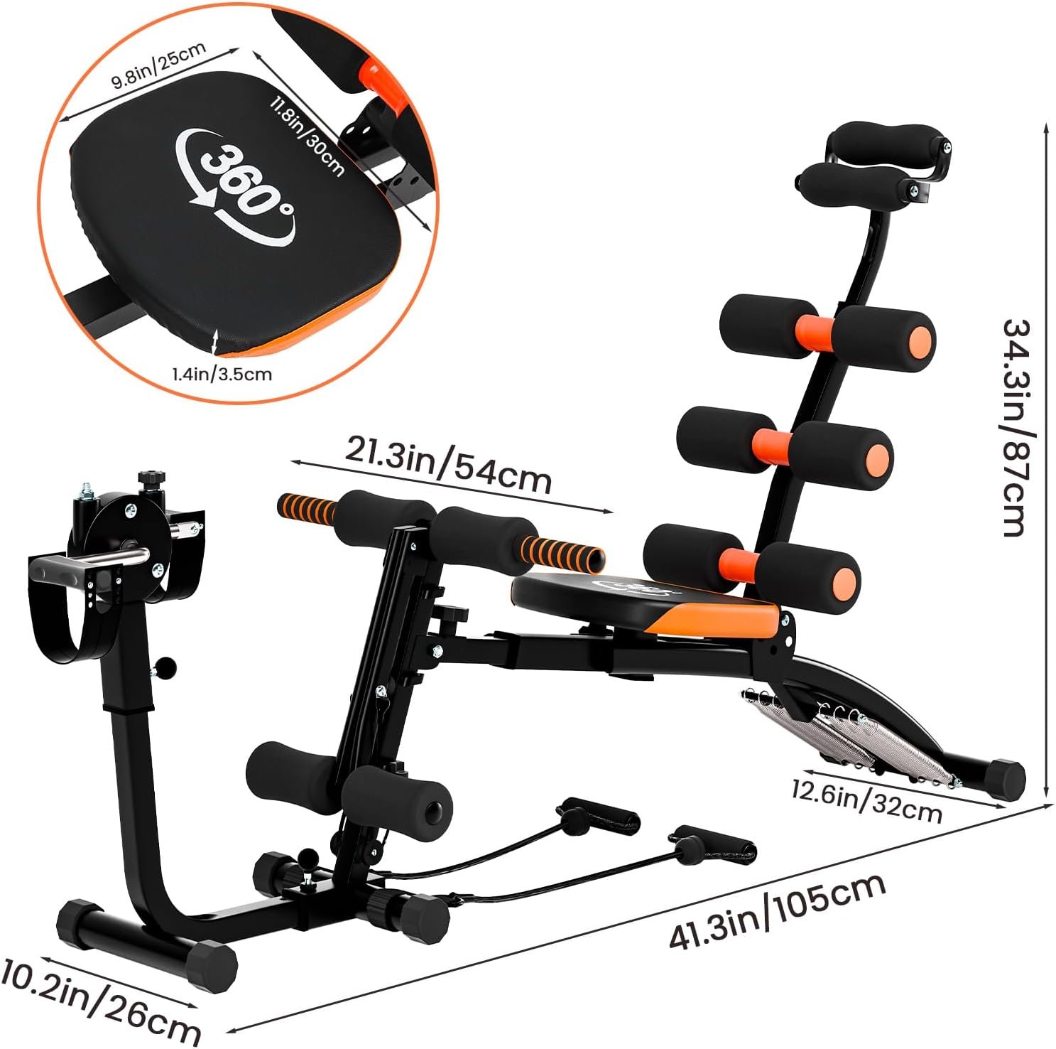 Banc d'entraînement abdominal 6en1 multifonction