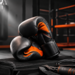 Gants de boxe noirs dans une salle de combat - conseil ATC Sport